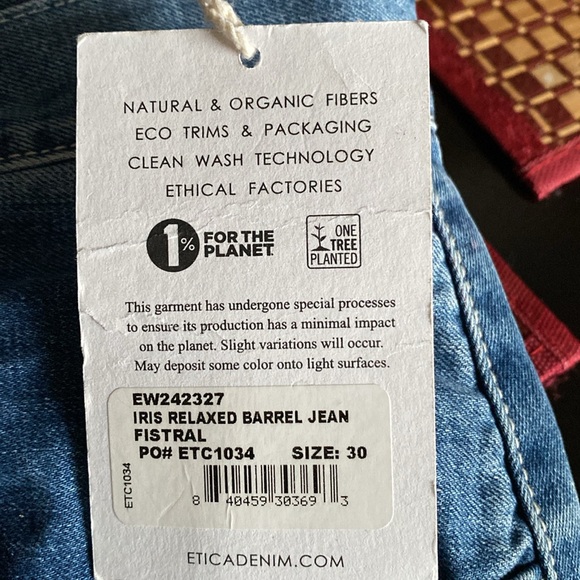 Etica Iris Relaxed Barrel Jean Fistral sz 30 - Picture 2 of 7